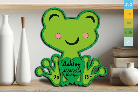 Letrero De Anuncio De Bebe Rana Recien Nacido Creativo Digital